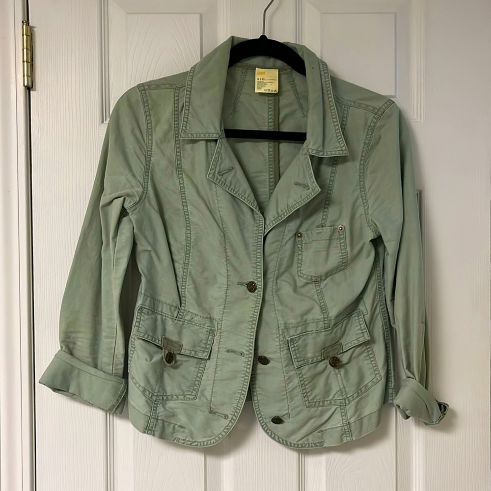 Casual Light Green Women's Jacket